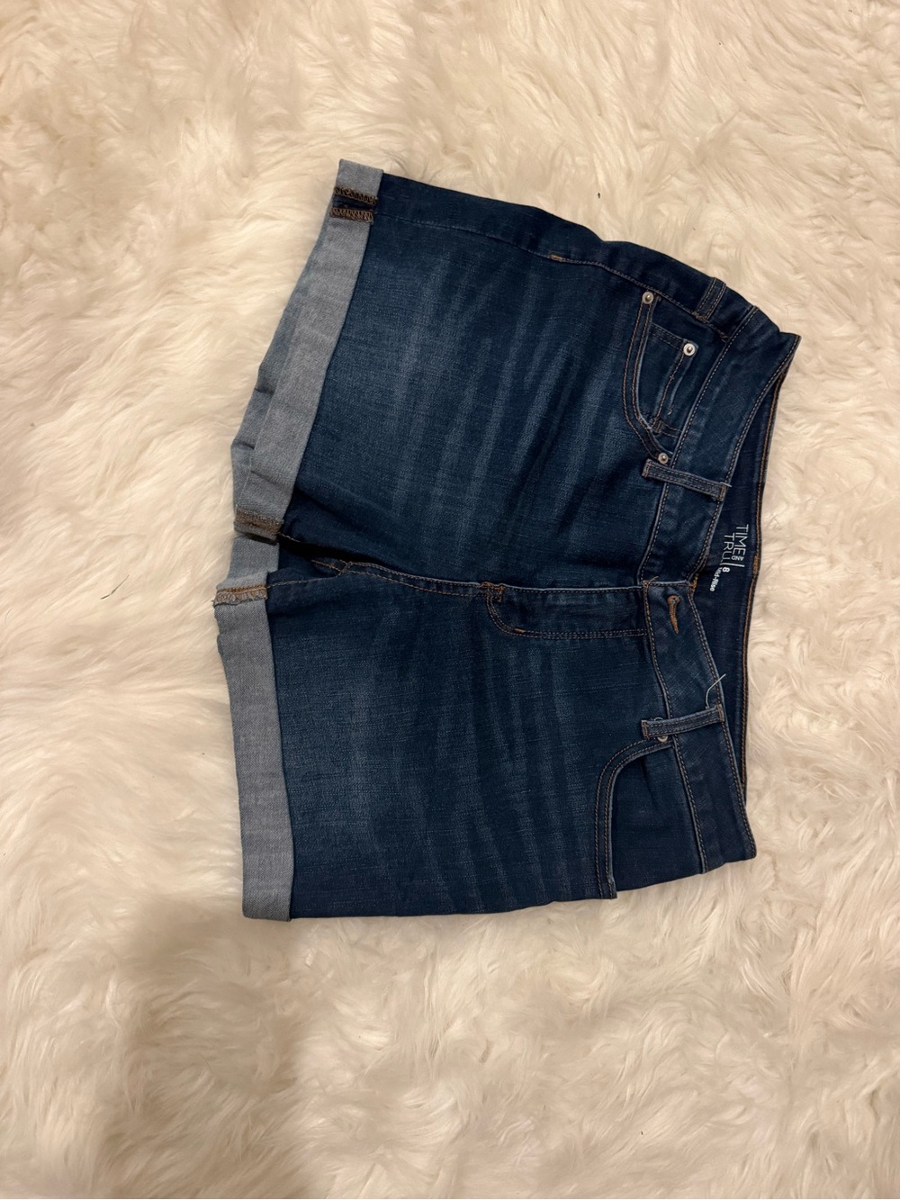 Time and Tru Dark Blue Denim Jean Shorts